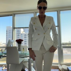 New Missguided White jacket with gold buttons, size M